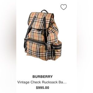 Mini Burberry Check Rucksack Backpack